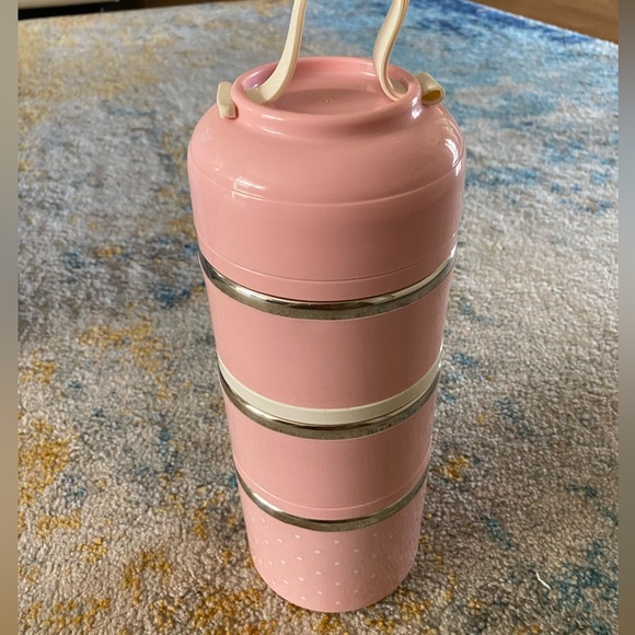Cute pink stackable thermos like lunchbox - Picture 1 of 5